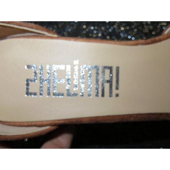 Shelina! Brown Vegan Suede Leather D'Orsay Ankle Strap Chunky Wedges size 10 - Picture 6 of 6